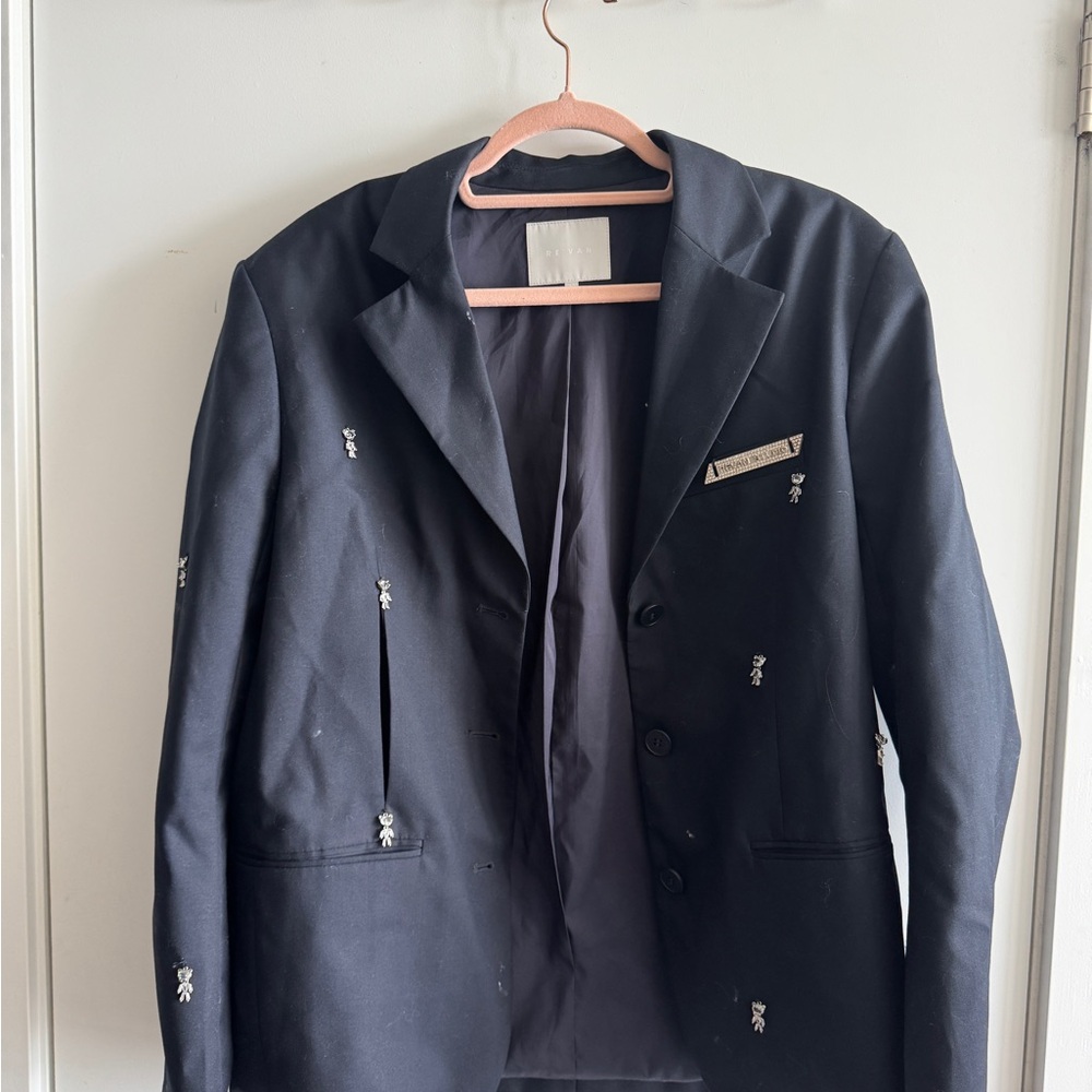 Black Blazer with Shoulder Pads – Women’s Size US 4 (CN 36)